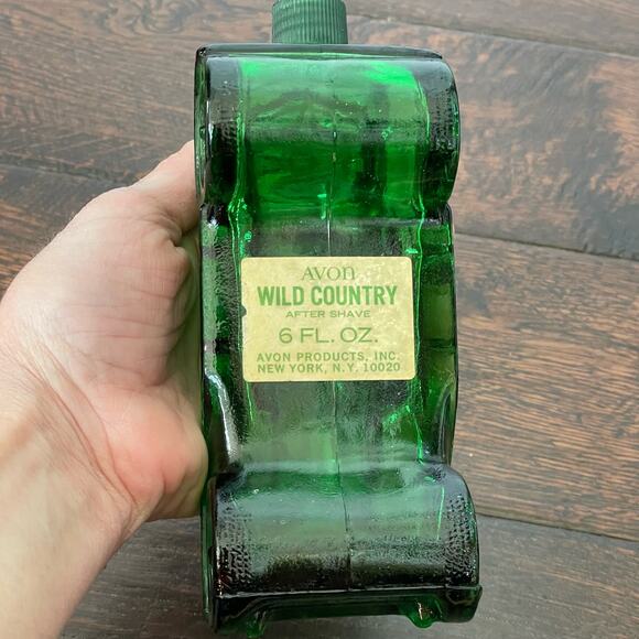 Vintage Avon Car Decanter Green Glass Bottle Empty Cologne Collectible Man Cave - Picture 7 of 16